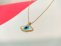 MyFirstLoveByYA Anti Tarnish Chain - 18K Gold Plated - Oval Evil Eye MFLATN03D