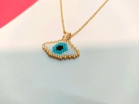 MyFirstLoveByYA Anti Tarnish Chain - 18K Gold Plated - Oval Evil Eye MFLATN03D