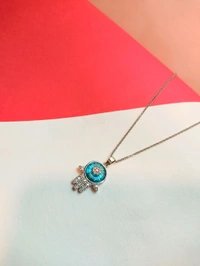 MyFirstLoveByYA Anti Tarnish Chain - Silver Plated - Evil Eye Pendant Necklace MFLATN05D