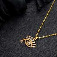 MyFirstLoveByYA Anti Tarnish Chain - 18K Gold Plated - Evil Eye - Water Proof MFLATN06D