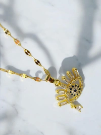 MyFirstLoveByYA Anti Tarnish Chain - 18K Gold Plated - Evil Eye - Water Proof MFLATN06D