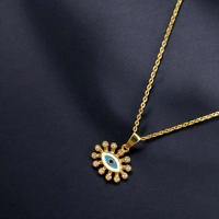 MyFirstLoveByYA Anti Tarnish Chain - 18K Gold Plated - Evil Eye Pendant MFLATN07D