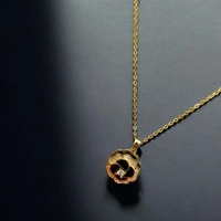 MyFirstLoveByYA Anti Tarnish Chain - 18K Gold Plated - Flower Pendants - Water Proof  MFLATN08D