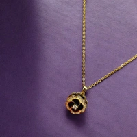 MyFirstLoveByYA Anti Tarnish Chain - 18K Gold Plated - Flower Pendants - Water Proof  MFLATN08D