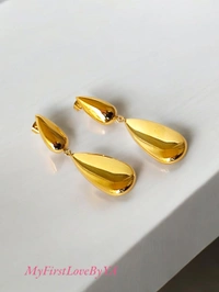 MyFirstLoveByYA Anti Tarnish - Premium - Gold - Tear drop - Earrings inspired From - Kriti Sanon MFLATE01D