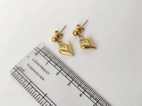 MyFirstLoveByYA Anti Tarnish - 18K Gold Plated - cutest tiny Hanging - Heart - Earrings 18K Gold Plated MFLATE06D 