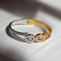MyFirstLoveByYA Anti Tarnish - Bracelet - Duel Tone - 18K Gold & Silver Plated - For Daily Used MFLATB08D