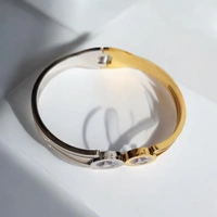 MyFirstLoveByYA Anti Tarnish - Bracelet - Duel Tone - 18K Gold & Silver Plated - For Daily Used MFLATB08D