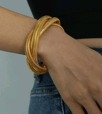 MyFirstLoveByYA Anti Tarnish - Triple layer - 18k Gold Plated - Stainless Steel - Bracelet - Viral Spiral - Bracelet - For Girls & Women MFLATB13D