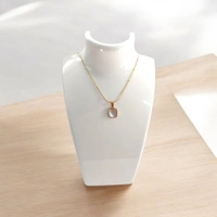 MyFirstLoveByYA  Anti Tarnish Chain - 18K Gold Plated - Elegant White Square - White Shell Stone MFLATN21D