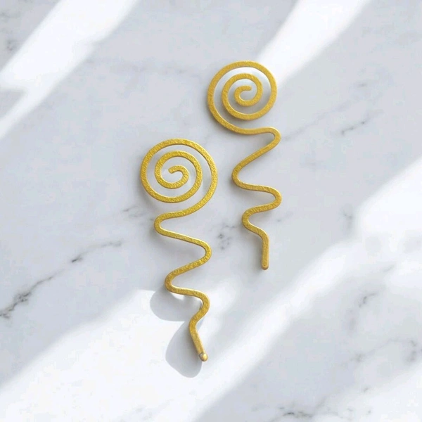 MyFirstLoveByYA Gold-Toned Contemporary Studs Earrings MFLN019D