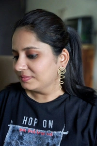 MyFirstLoveByYA Gold-Toned Contemporary Studs Earrings MFLN019D