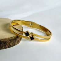 MyFirstLoveByYA Anti Tarnish - Bracelet - 18K Gold Plated - Duo Clover - Bracelet  MFLATB19D