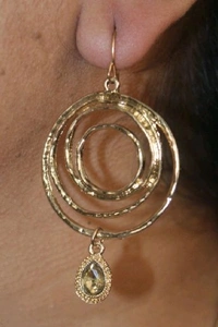 MyFirstLoveByYA Premium Golden Hoop Design Hanging Earrings MFLN043D