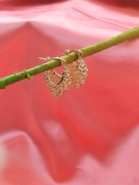 MyFirstLoveByYA Premium Gold Hoop Earrings, Office wear earrings  MFLN048D
