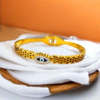MyFirstLoveByYA  Anti Tarnish - Bracelet - 18K Gold Plated - Traditional - Evil Eye - Bracelet  MFLATB24D