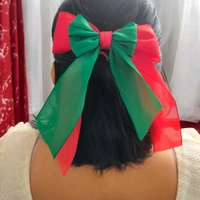 Christmas Hair Bows Red With Green Combination D1