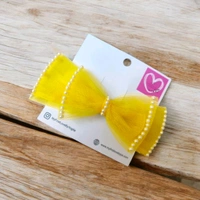 Yellow hairbow Clip For Girls And Women  - Yellow