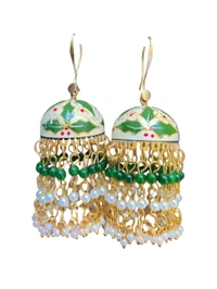 Rani Sa Meenakari jhumka Green  - Green