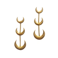 Brass Moon Earrings, Stylish Earrings For Women & Girls, Statement Earrings