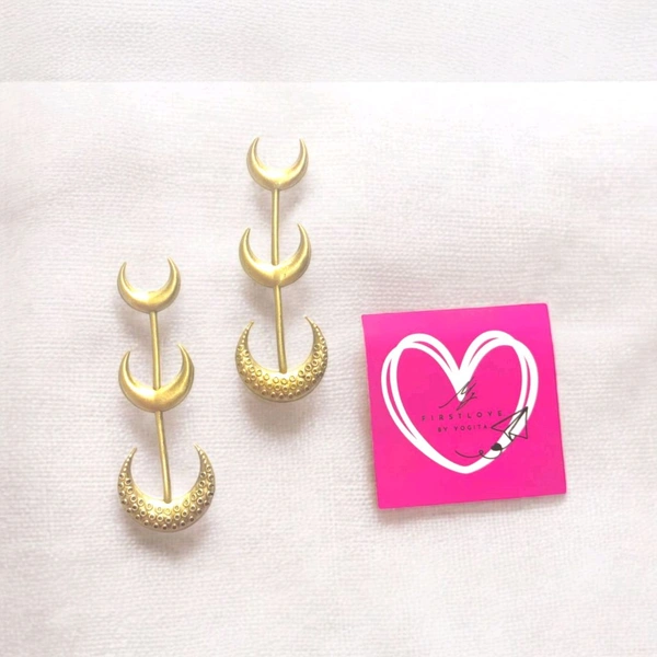 Brass moon Earrings 