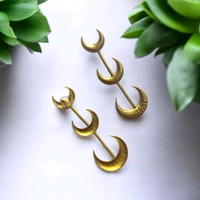 Brass moon Earrings 
