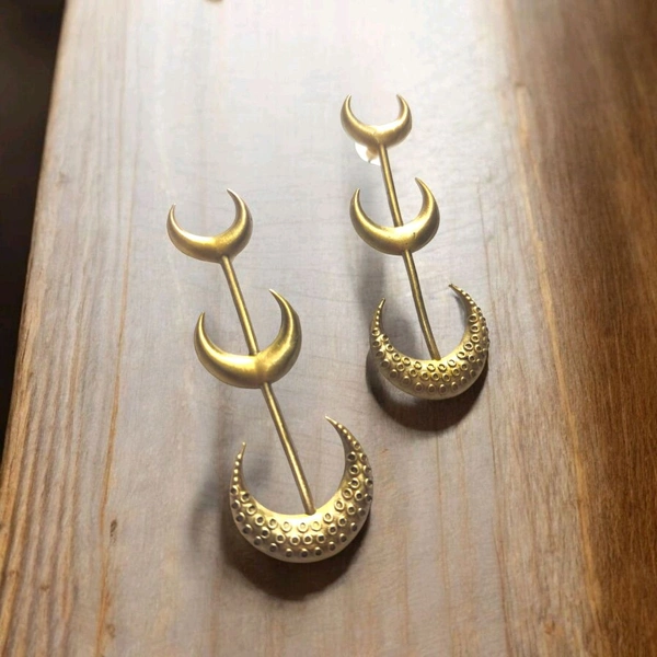Brass moon Earrings 
