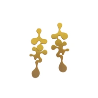 Brass Abstract Melting Gold Earring For Women