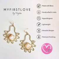 Brass Statement Earrings For Women With Hook, Earring For Women Stylish Jewellery 