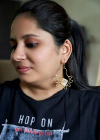 Brass Statement Earrings For Women With Hook, Earring For Women Stylish Jewellery 