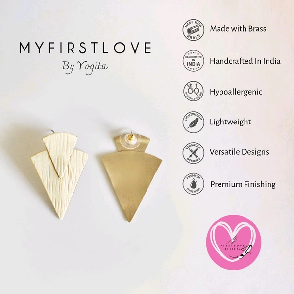 Brass Earring Studs For Women Stylish, Statement Earrings For Girls 