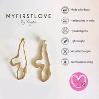 Brass Trending Earrings For Women Stylish, Melting Gold Earring For Girls, 