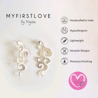 Silver Statement Earrings for Women Made with Brass 