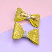 Golden Glitter Hair Clips For Baby Girls And Toddlers 