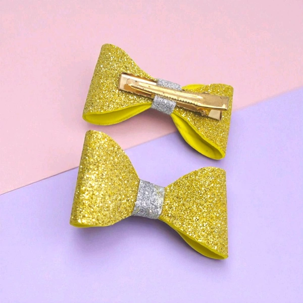 Golden Glitter Hair Clips For Baby Girls And Toddlers 