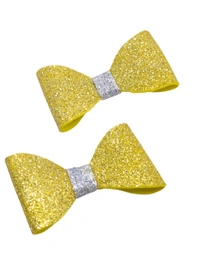 Golden Glitter Hair Clips For Baby Girls And Toddlers 