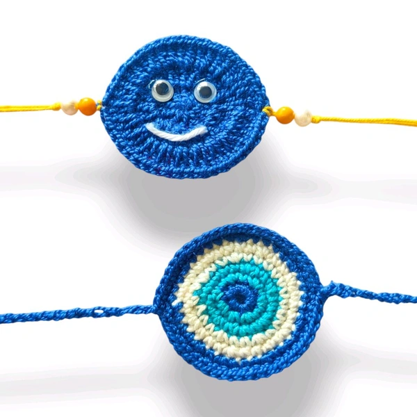 Cute Kids Rakhi Combo Made Of Crochet, Handmade Rakhis For Kids And Pets 