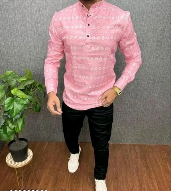 MENS SHORT CASUAL KURTA SHIRT - XXL