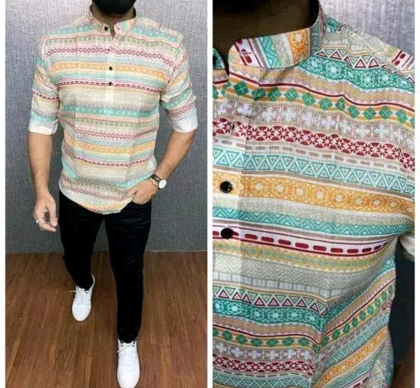 MENS SHORT CASUAL KURTA SHIRT - XL