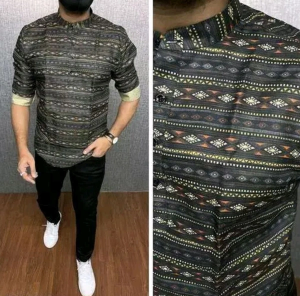MENS SHORT CASUAL KURTA SHIRT - XXL