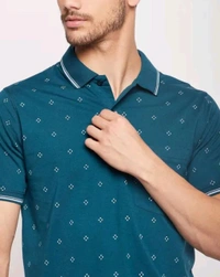 UNIBERRY Men's Cotton Half Sleeves Printed Polo Neck T-shirt - XXXL