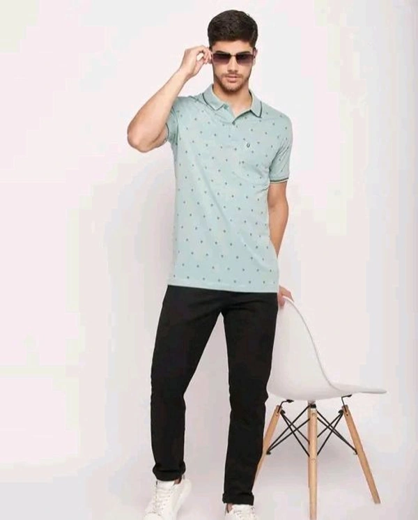 UNIBERRY Men's Cotton Half Sleeves Printed Polo Neck T-shirtName: UNIBERRY Men's Cotton Half Sleeves Printed Polo Neck T-shirtFabric: Cotton BlendSleeve Length: Short SleevesPattern: PrintedNet Quantity (N): 1Sizes:M (Chest Size: 40 in, Length Size: 27 in) L (Chest Size: 42 in, Length Size: 28 in) XL (Chest Size: 44 in, Length Size: 29 in) XXL (Chest Size: 46 in, Length Size: 30 in - M