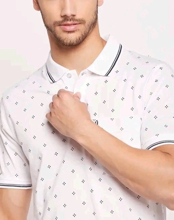 UNIBERRY Men's Cotton Half Sleeves Printed Polo Neck T-shirtName: UNIBERRY Men's Cotton Half Sleeves Printed Polo Neck T-shirtFabric: Cotton BlendSleeve Length: Short SleevesPattern: PrintedNet Quantity (N): 1Sizes:M (Chest Size: 40 in, Length Size: 27 in) L (Chest Size: 42 in, Length Size: 28 in) XL (Chest Size: 44 in, Length Size: 29 in) XXL (Chest Size: 46 in, Length Size: 30 in - XXL