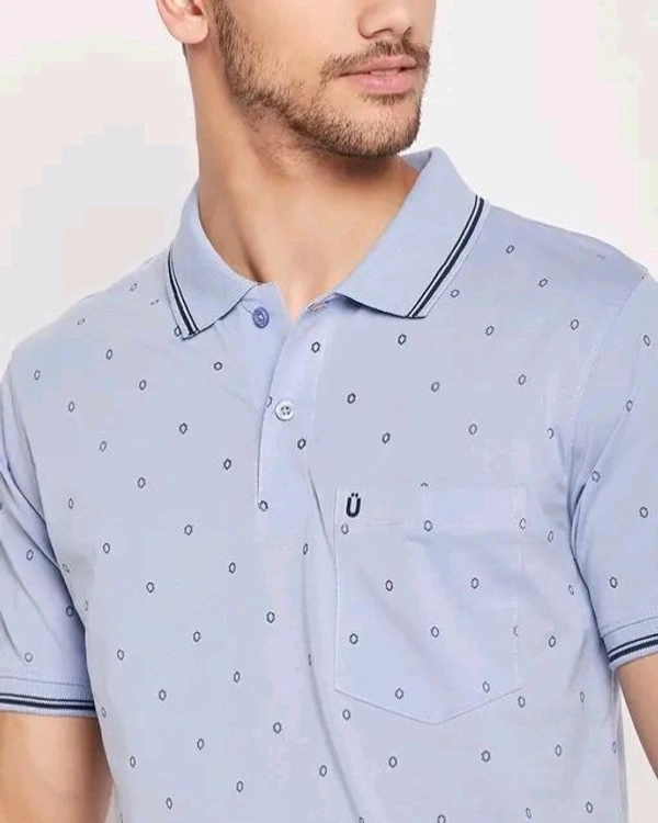 UNIBERRY Men's Cotton Half Sleeves Printed Polo Neck T-shirtName: UNIBERRY Men's Cotton Half Sleeves Printed Polo Neck T-shirtFabric: Cotton BlendSleeve Length: Short SleevesPattern: PrintedNet Quantity (N): 1Sizes:M (Chest Size: 40 in, Length Size: 27 in) L (Chest Size: 42 in, Length Size: 28 in) XL (Chest Size: 44 in, Length Size: 29 in) XXL (Chest Size: 46 in, Length Size: 30 in - XXXL