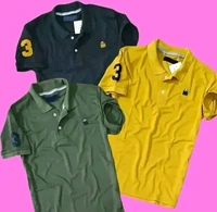 Cotton Casual Regular Fit Matty Half Sleeves Mens Polo Neck T-Shirt Pack Of 3 || Men summer t-shirt - M