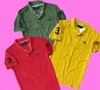 Cotton Casual Regular Fit Matty Half Sleeves Mens Polo Neck T-Shirt Pack Of 3 || Men summer t-shirt - M