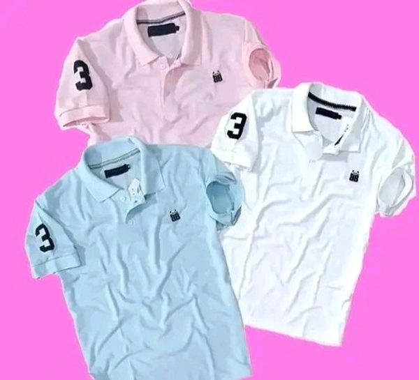 Cotton Casual Regular Fit Matty Half Sleeves Mens Polo Neck T-Shirt Pack Of 3 || Men summer t-shirt - XL