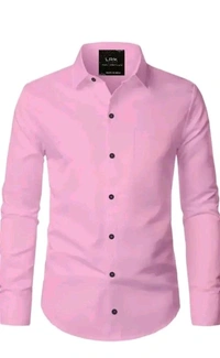 Banana Plug Men's Solid Slim Spread Collar White Shirts - L, Blush Pink