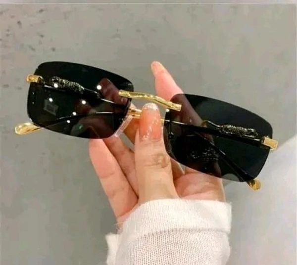 Mc Stan Rimless Men and Womens Sunglasses Retro Luxury Silver Metal Rim Less Rectangle