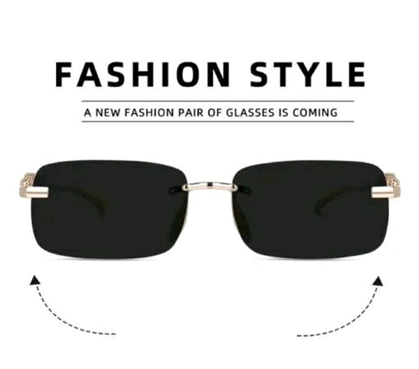 Mc Stan Rimless Men and Womens Sunglasses Retro Luxury Silver Metal Rim Less Rectangle